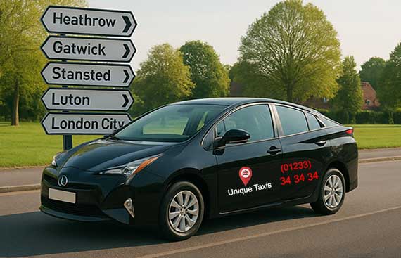 Reliable airport transfers from Ashford Kent. Learn why taxis beat trains and buses for comfort, timing, and convenience. Book Ashford airport taxis today.